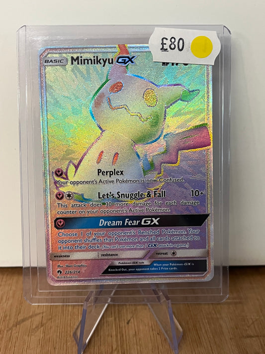 Mimikyu GX Holo Full Art Rainbow Rare 226/214 Lost Thunder NM Single Pokémon Card