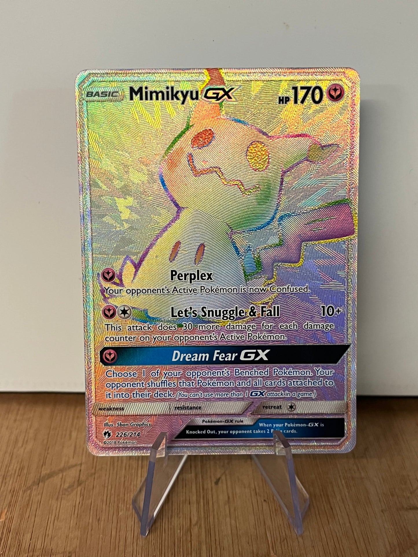 Mimikyu GX Holo Full Art Rainbow Rare 226/214 Lost Thunder NM Single Pokémon Card