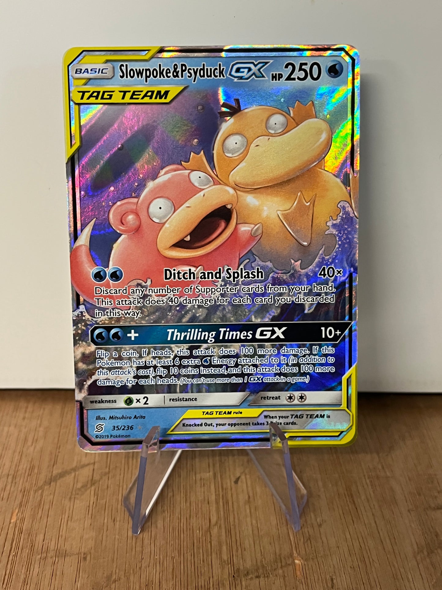 Slowpoke & Psyduck GX Tag Team Holo Full Art 35/236 Unified Minds NM Single Pokémon Card
