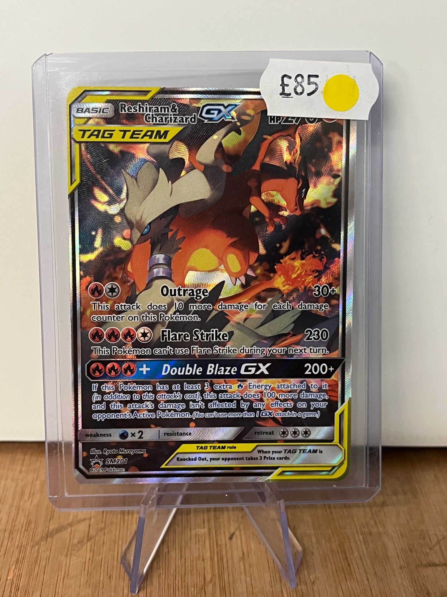 Reshiram & Charizard GX Tag Team Holo Full Art SM201 Black Star Promo NM Single Pokémon Card