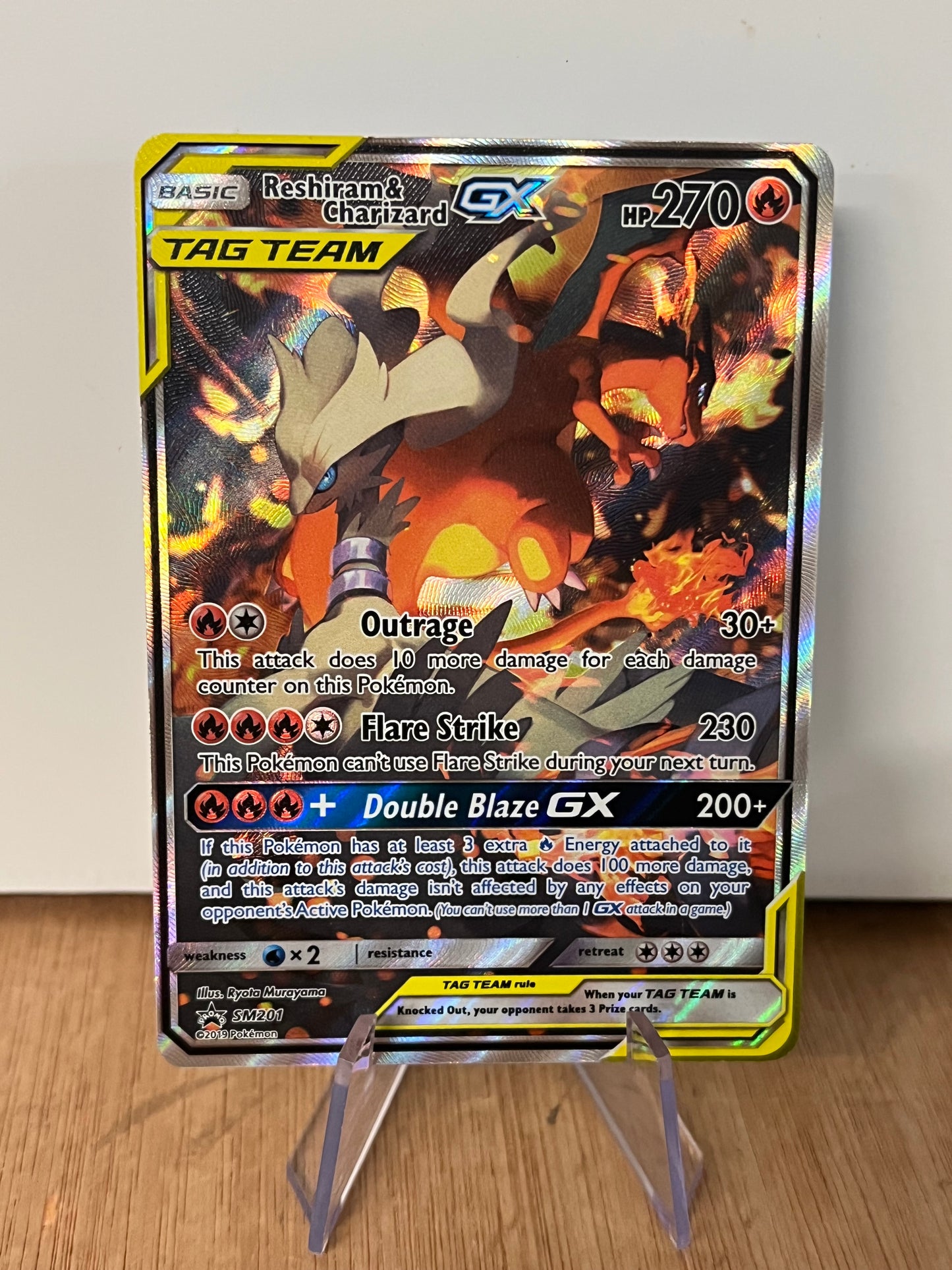Reshiram & Charizard GX Tag Team Holo Full Art SM201 Black Star Promo NM Single Pokémon Card