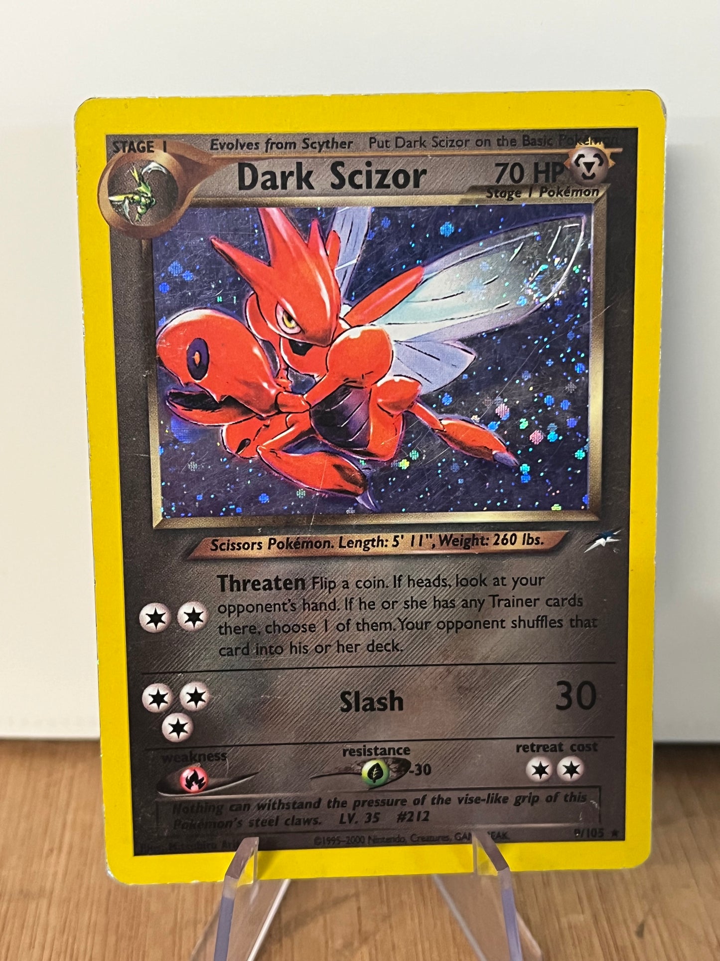 Dark Scizor Holo 9/105 Neo Destiny MP Single Pokémon Card