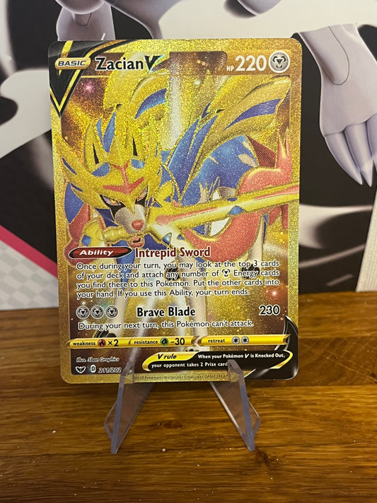 Zacian V Hyper Rare 211/202 Sword & Shield Base NM Single Pokémon Card