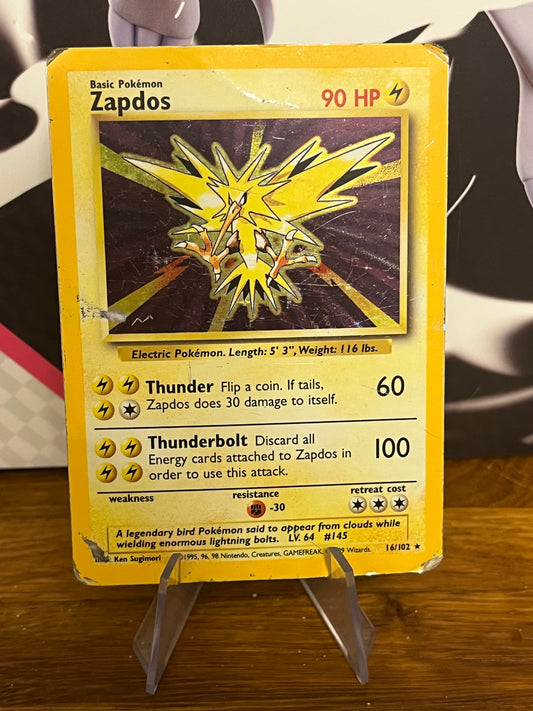 Zapdos 16/102 Holo Base Set HP Single Pokémon Card