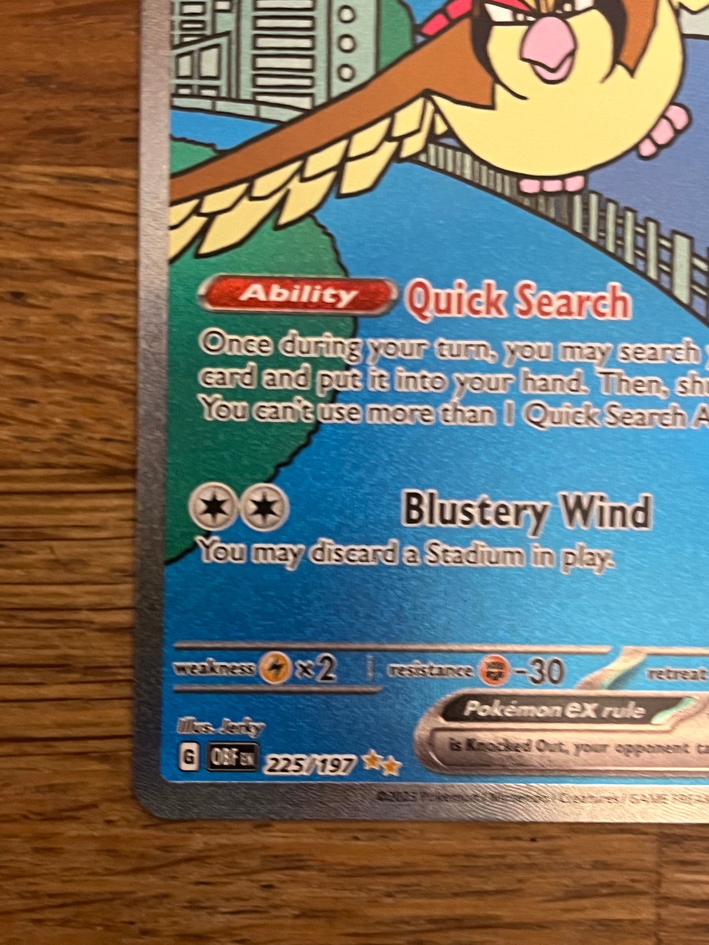 Pidgeot EX 225/197 Special Illustration Rare Obsidian Flames NM Single Pokémon Card