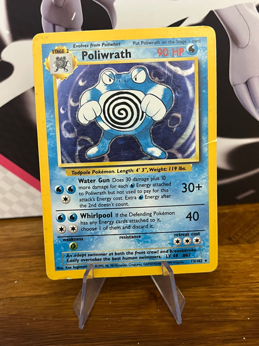 Poliwrath Holo 13/102 Base Set NM Single Pokémon Card