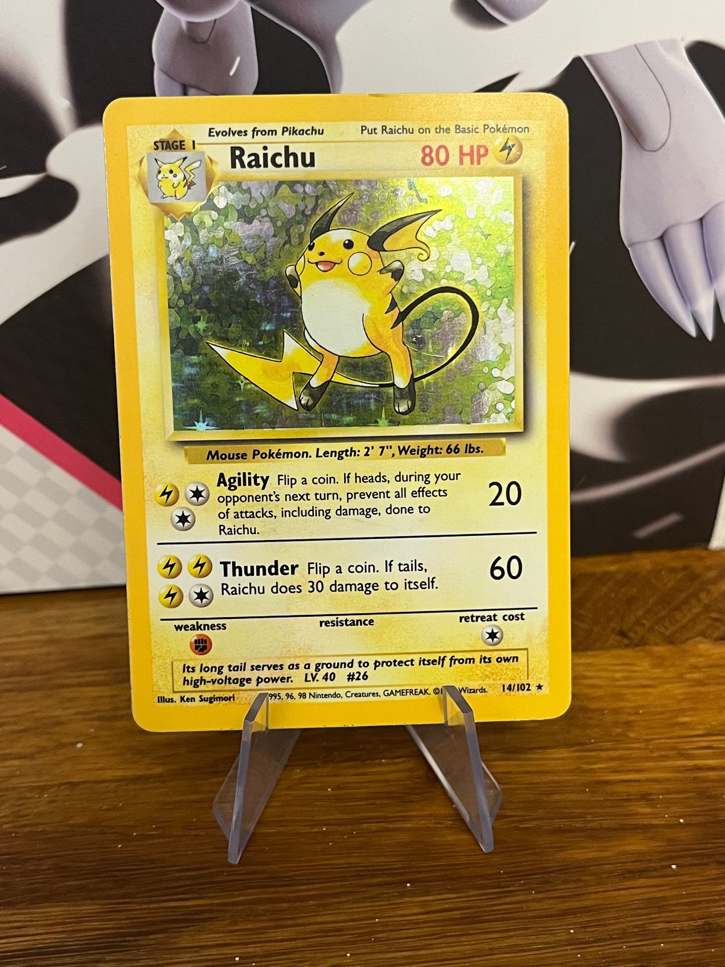 Raichu Holo 14/102 Base Set NM Single Pokémon Card