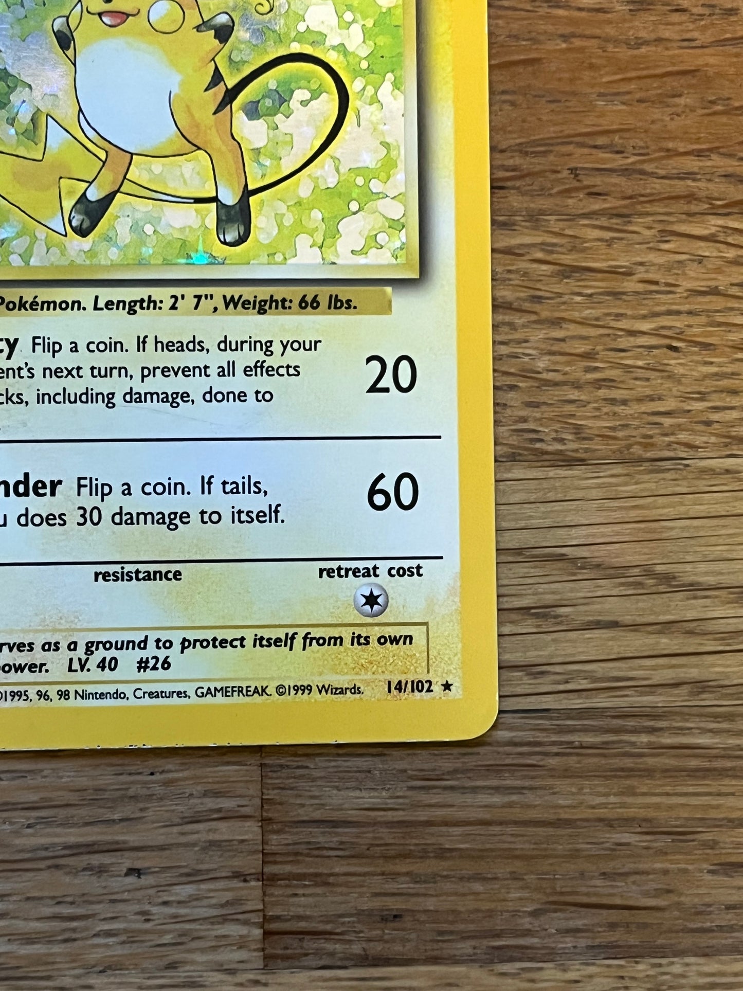 Raichu Holo 14/102 Base Set NM Single Pokémon Card