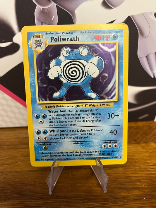 Poliwrath Holo 13/102 Base Set NM Single Pokémon Card