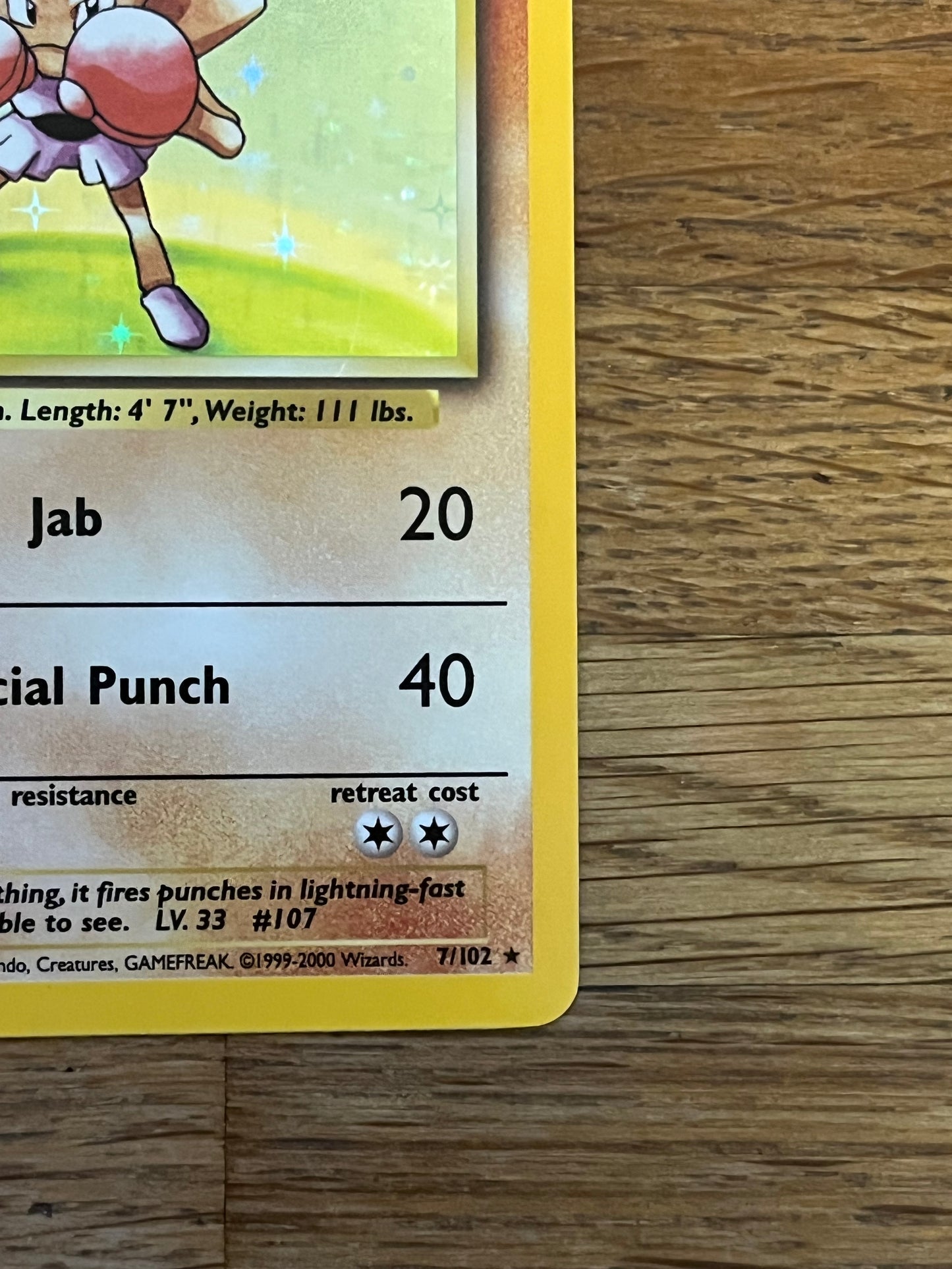 Hitmonchan Holo 7/102 Base Set NM Single Pokémon Card