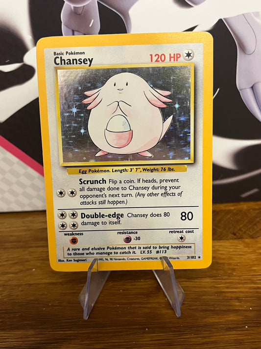 Chansey Holo 3/102 Base Set NM Single Pokémon Card