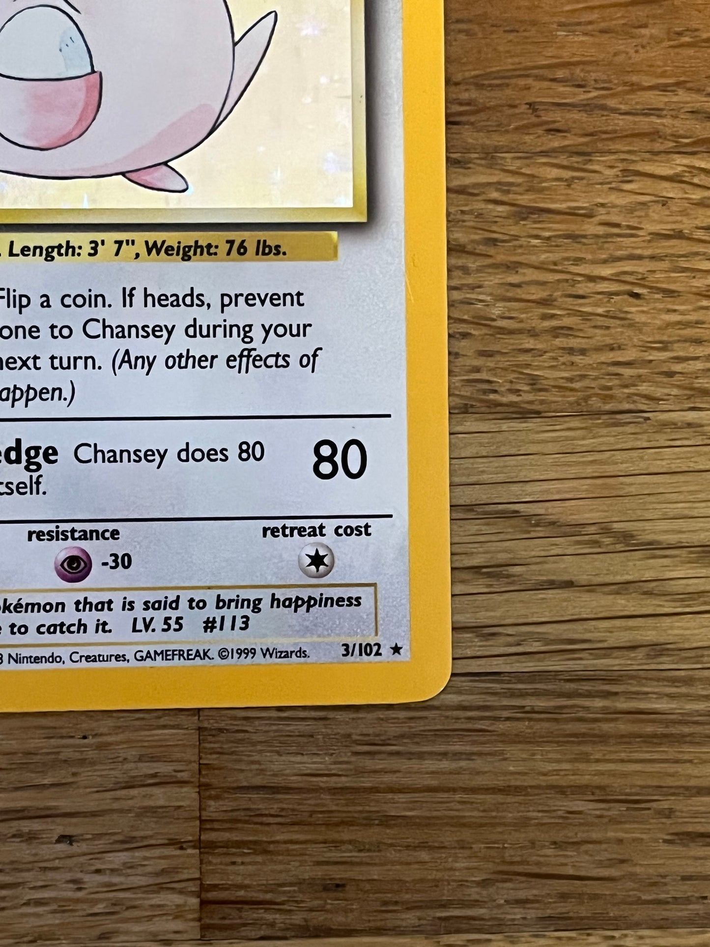 Chansey Holo 3/102 Base Set NM Single Pokémon Card