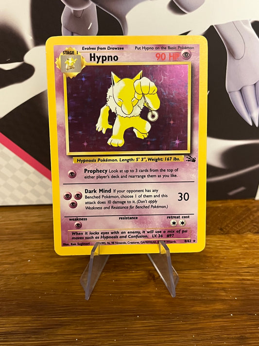 Hypno Holo 8/62 Fossil NM Single Pokémon Card