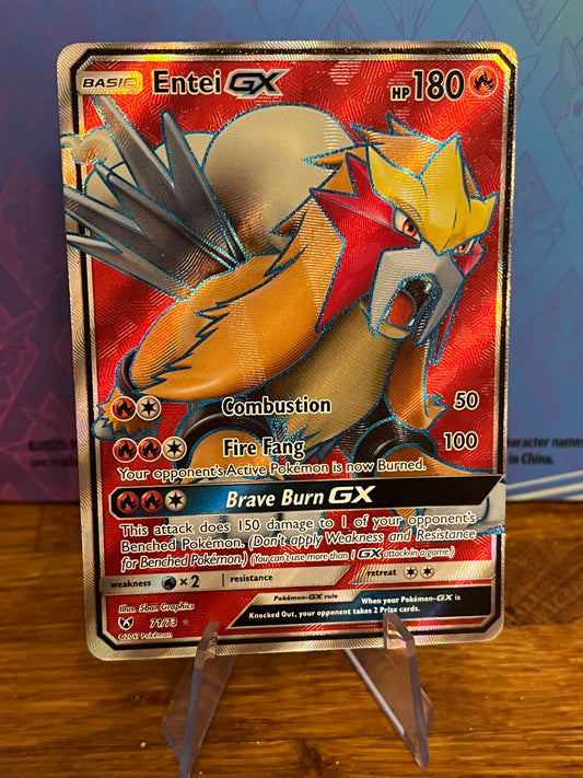 Entei GX Illustration Rare 71/73 Shinig Legends NM Single Pokémon Card