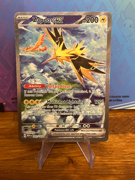 Zapdos EX Special Illustration Rare 202/165 151 NM Single Pokémon Card