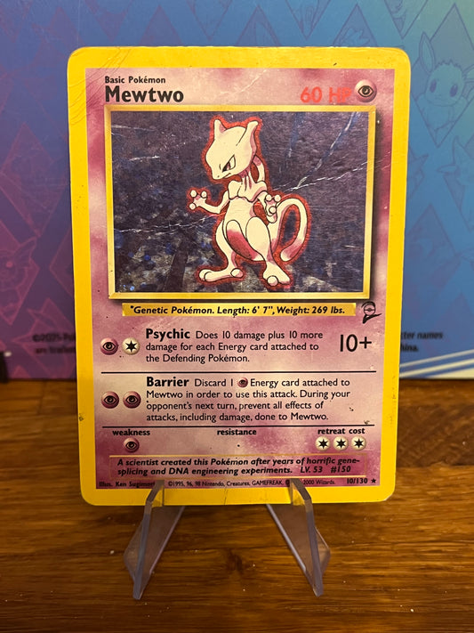 Mewtwo Holo 10/130 Base Set 2 HP Single Pokémon Card