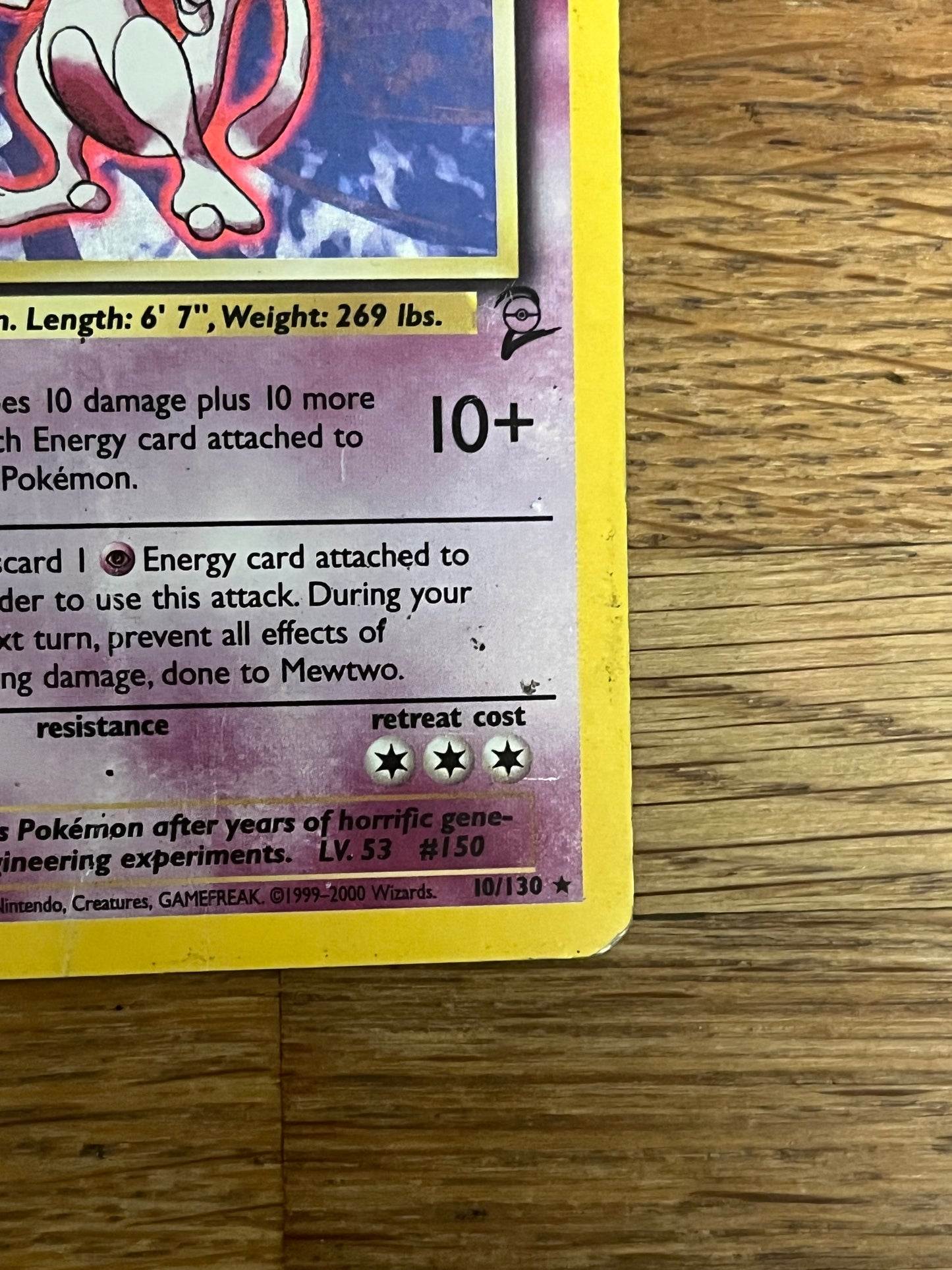 Mewtwo Holo 10/130 Base Set 2 HP Single Pokémon Card