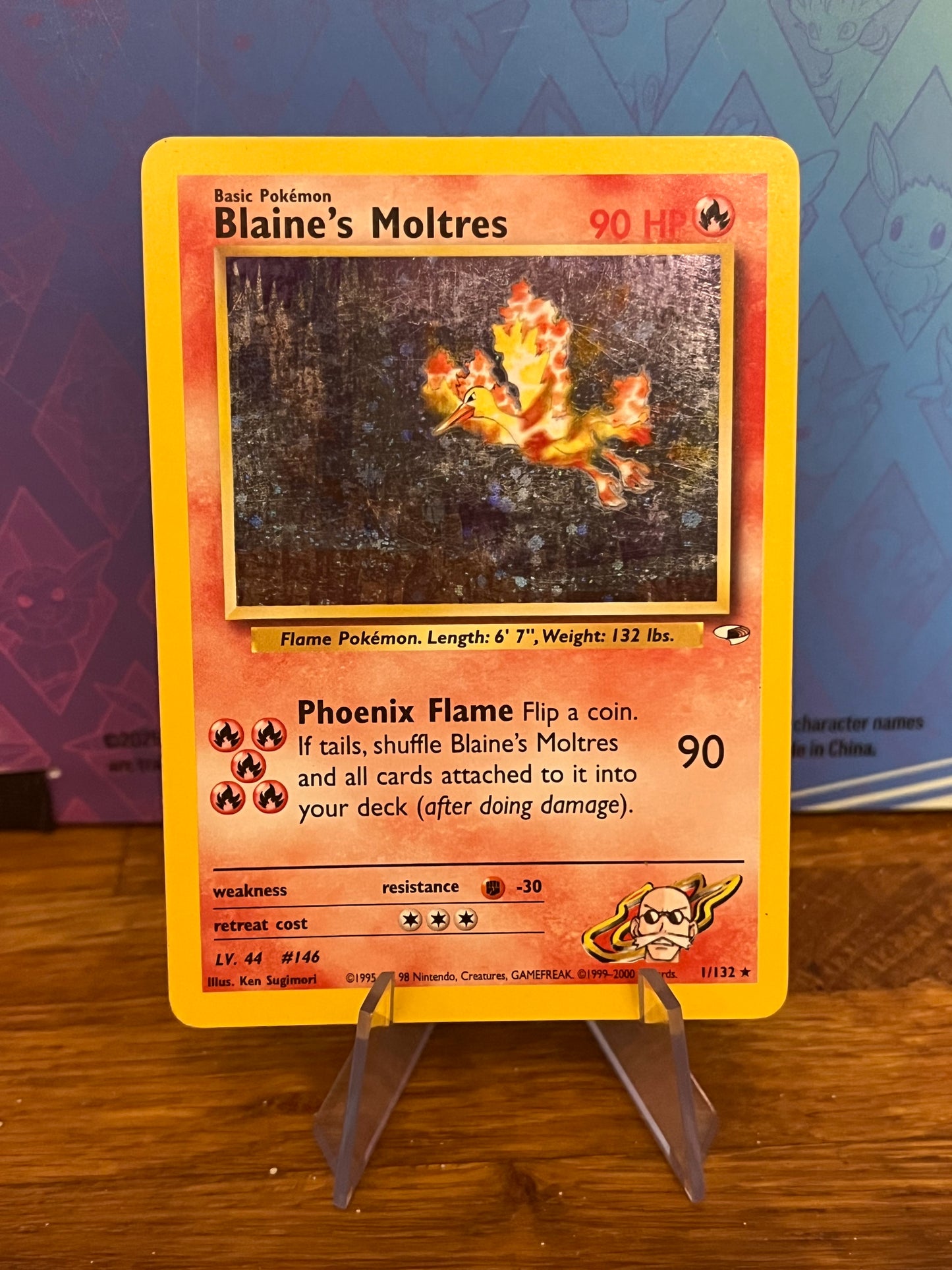 Blaine's Moltres Holo 1/132 Gym Heroes NM Single Pokémon Card