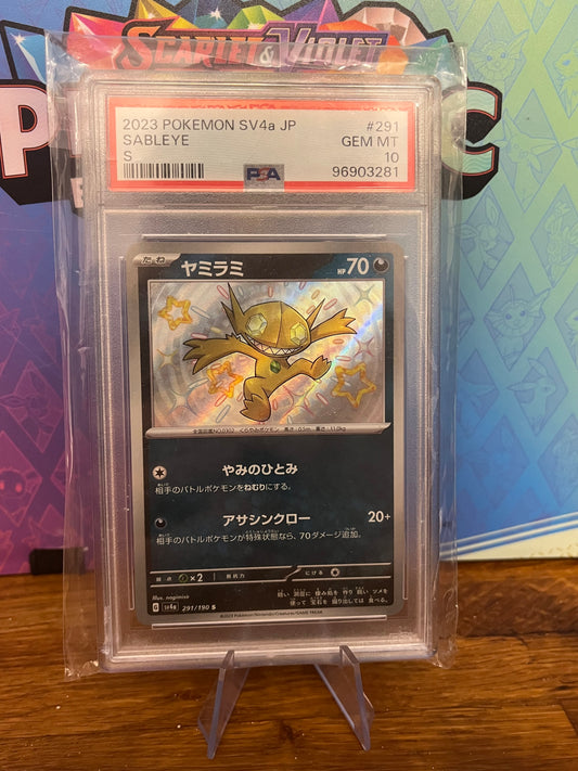Sableye Shiny Rare 291/190 Japanese Shiny Treasure PSA Graded Pokémon Card