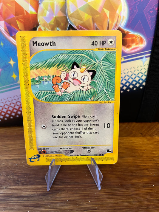 Meowth 78/144 Skyridge NM Single Pokémon Card