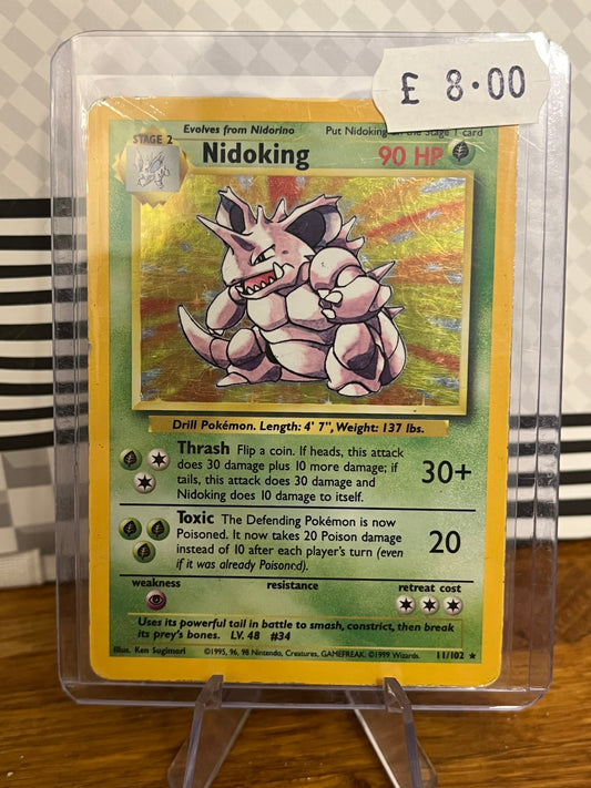 Nidoking Holo 11/102 Base Set LP Single Pokémon Card