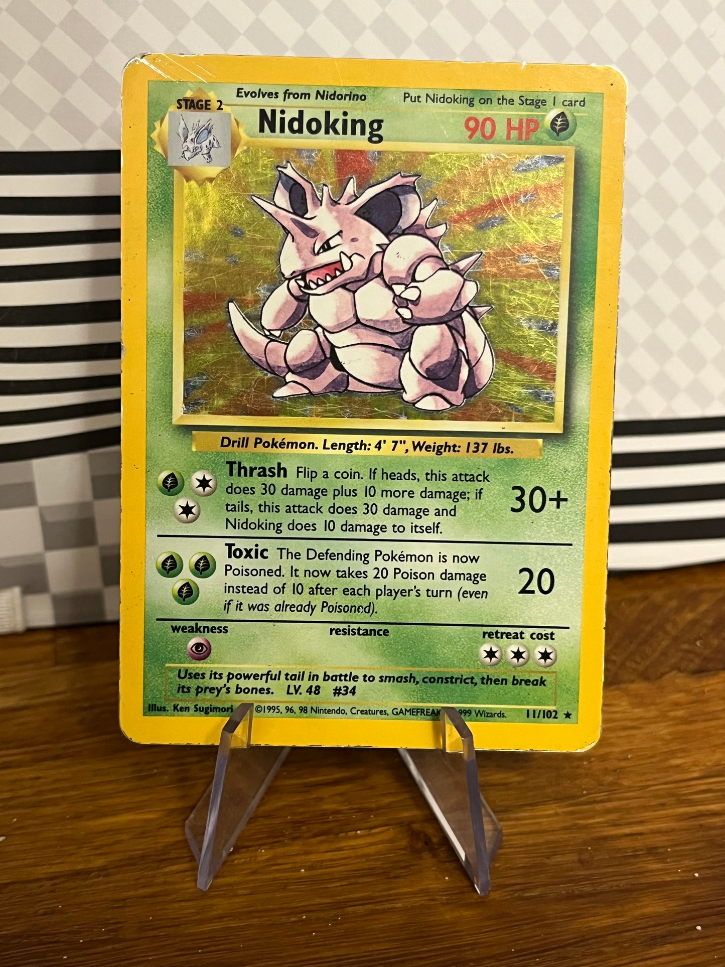 Nidoking Holo 11/102 Base Set LP Single Pokémon Card