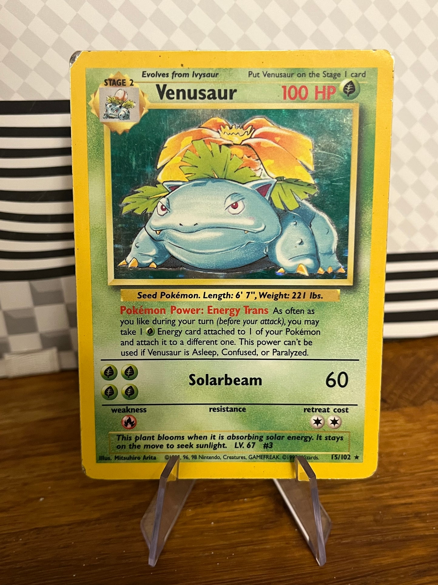 Venusaur Holo 15/102 Base Set HP Single Pokémon Card