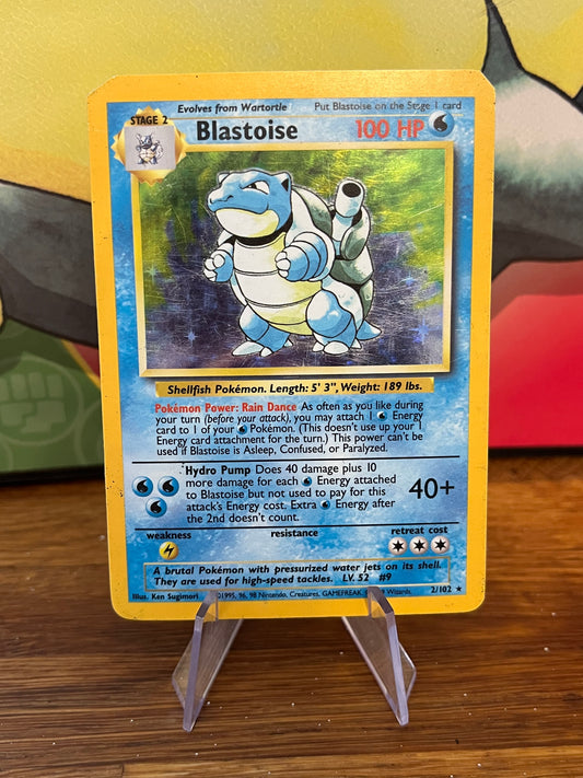 Blastoise Holo 2/102 Base Set HP Single Pokémon Card
