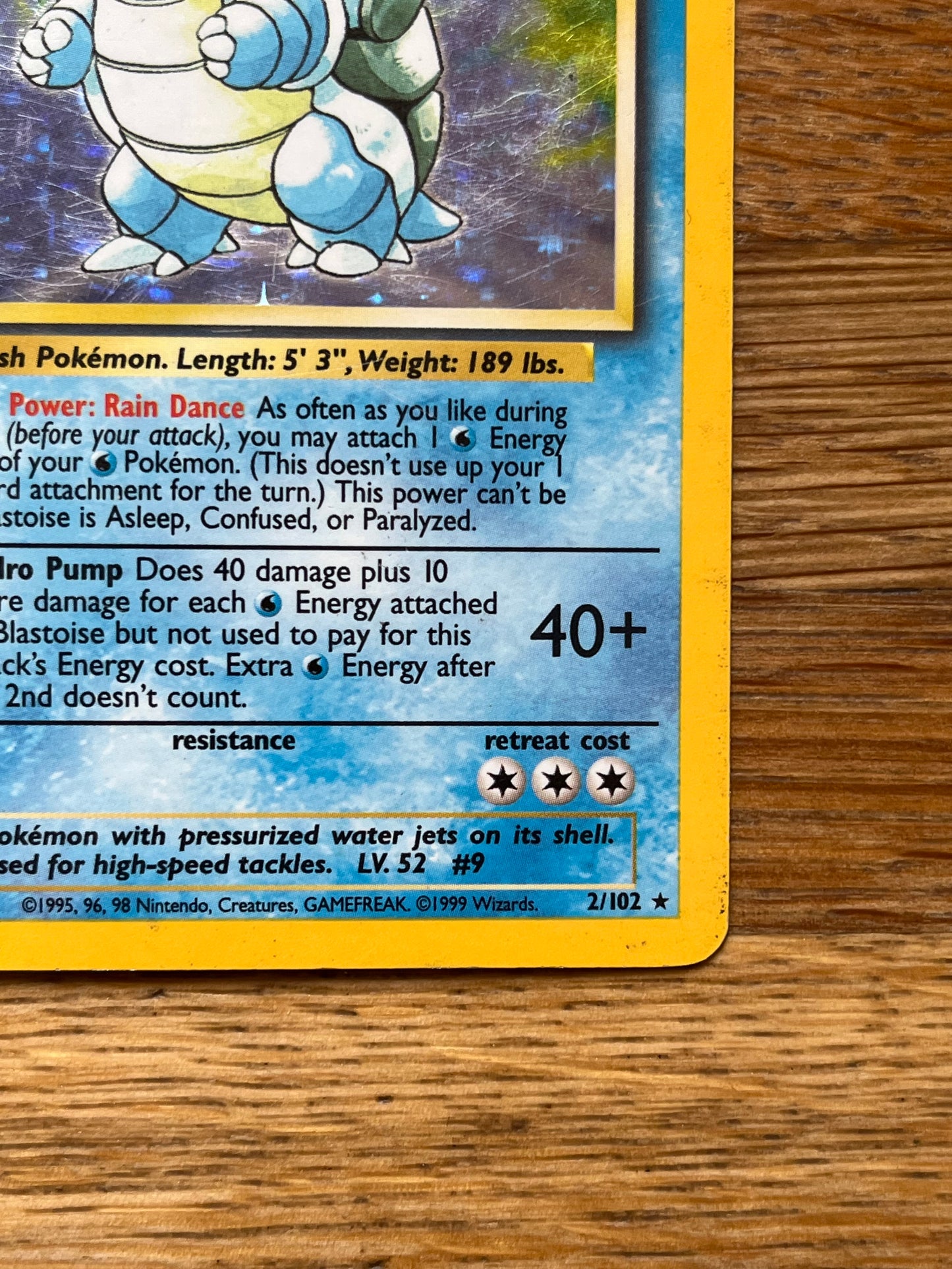 Blastoise Holo 2/102 Base Set HP Single Pokémon Card