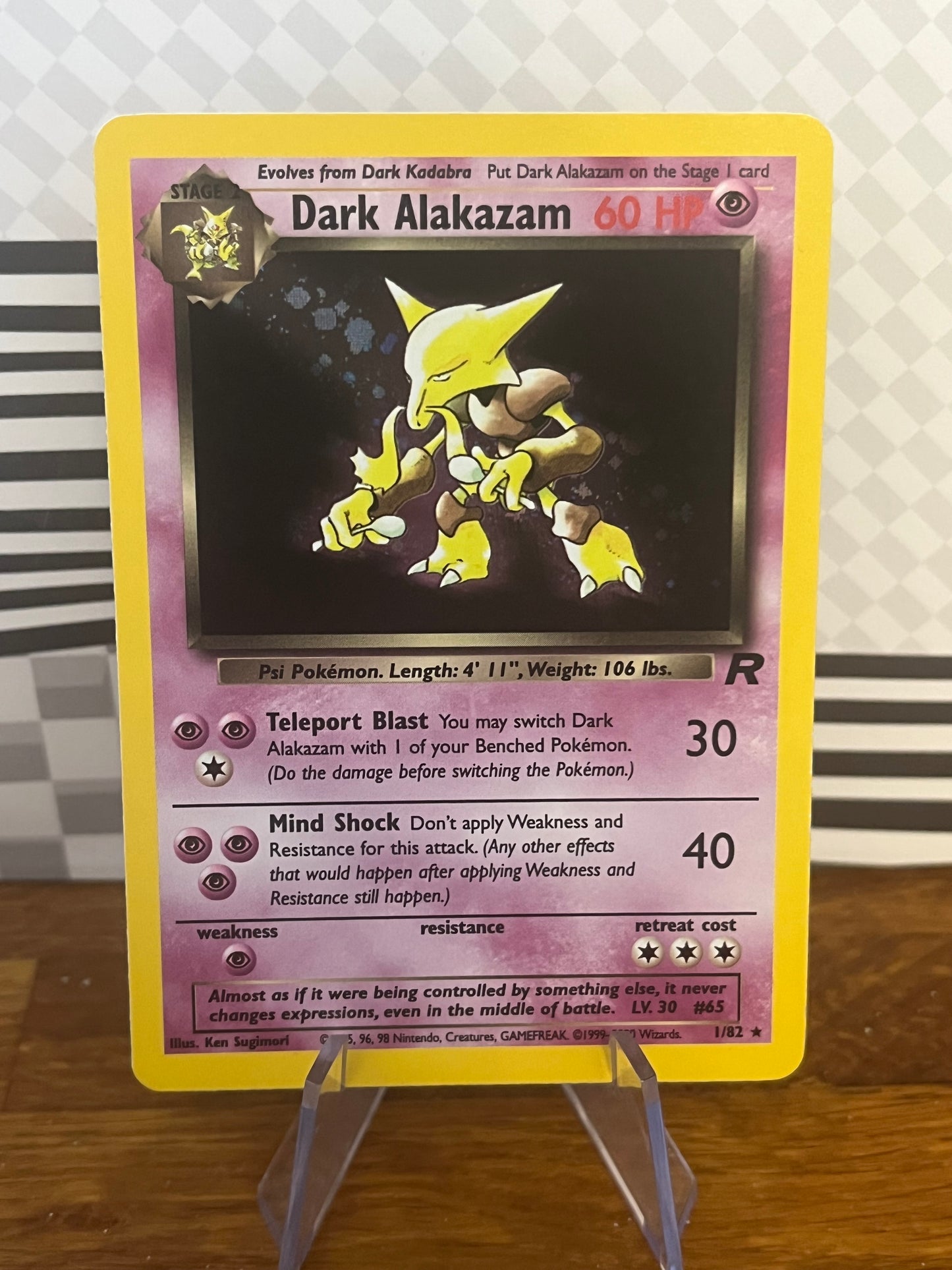 Dark Alakazam Holo 1/82 Team Rocket NM Single Pokémon Card