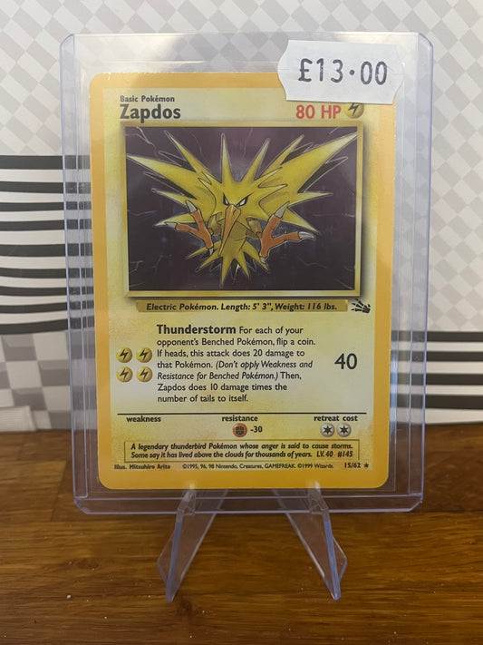 Zapdos 15/62 Fossil NM Single Pokémon Card