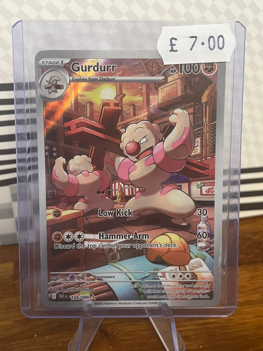 Gurdurr Illustration Rare 126/086 Black Bolt NM Single Pokémon Card