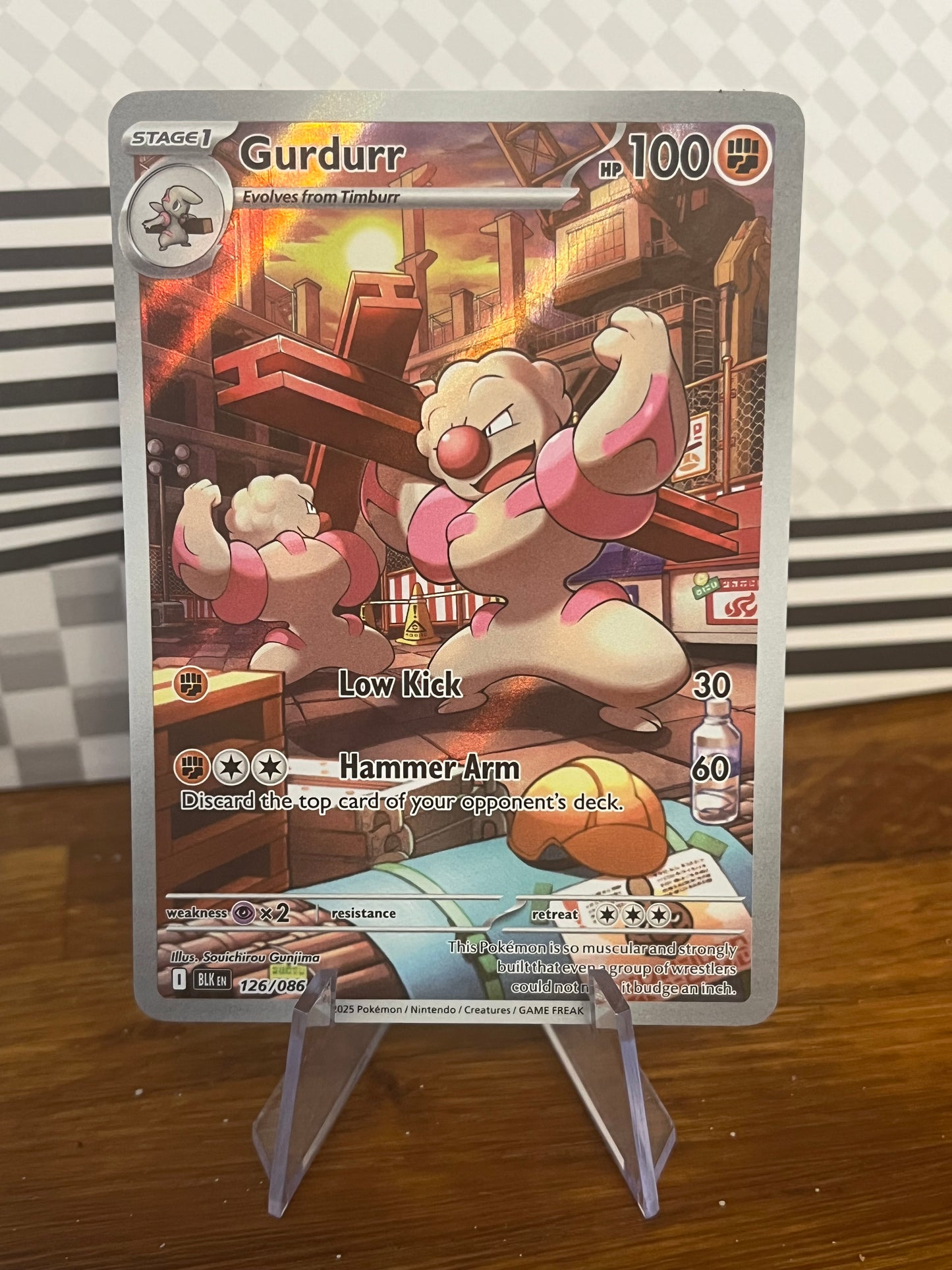 Gurdurr Illustration Rare 126/086 Black Bolt NM Single Pokémon Card