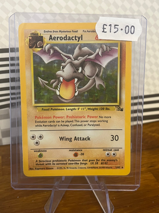 Aerodactyl Holo 1/62 Fossil NM Single Pokémon Card