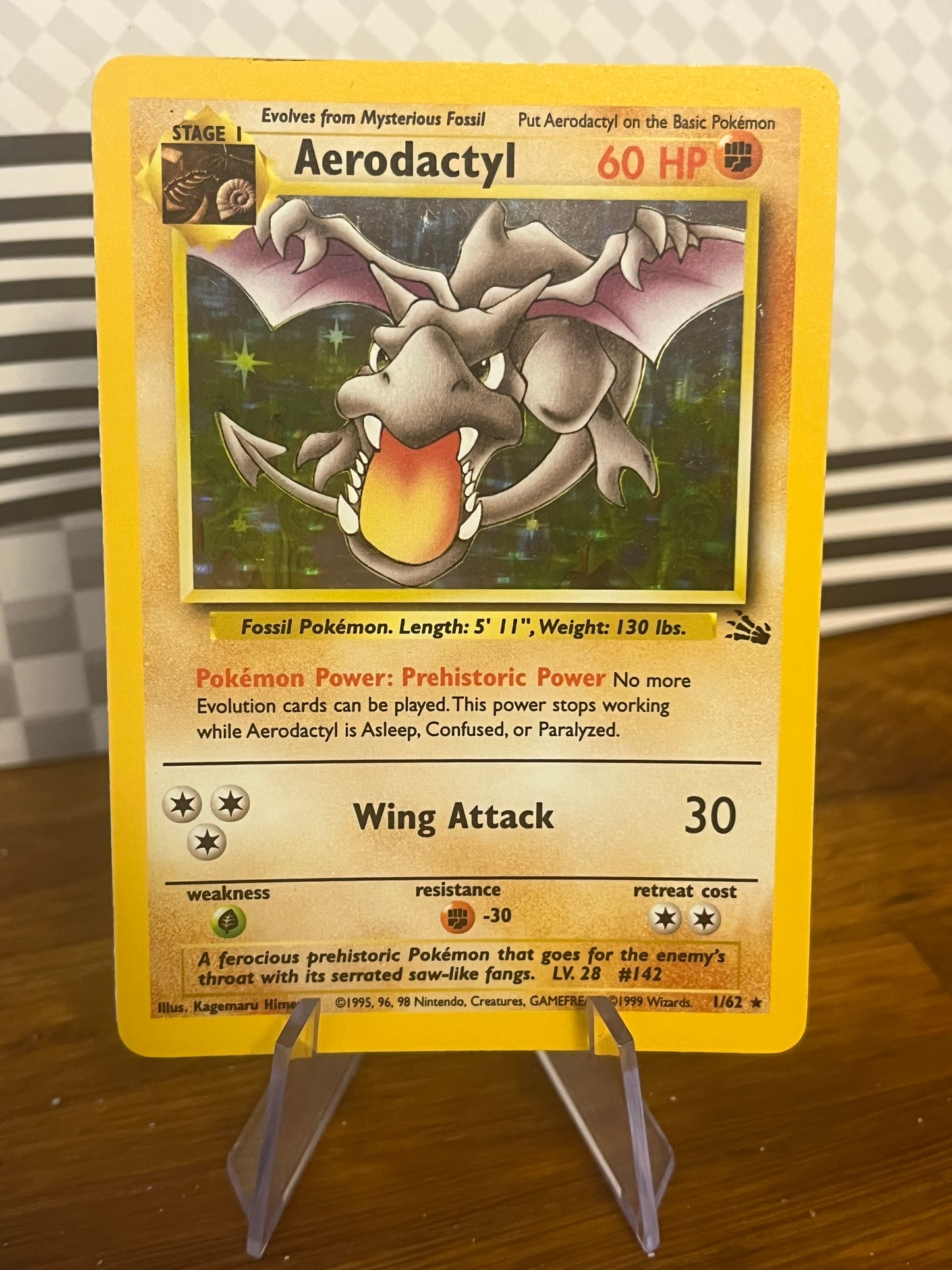 Aerodactyl Holo 1/62 Fossil NM Single Pokémon Card