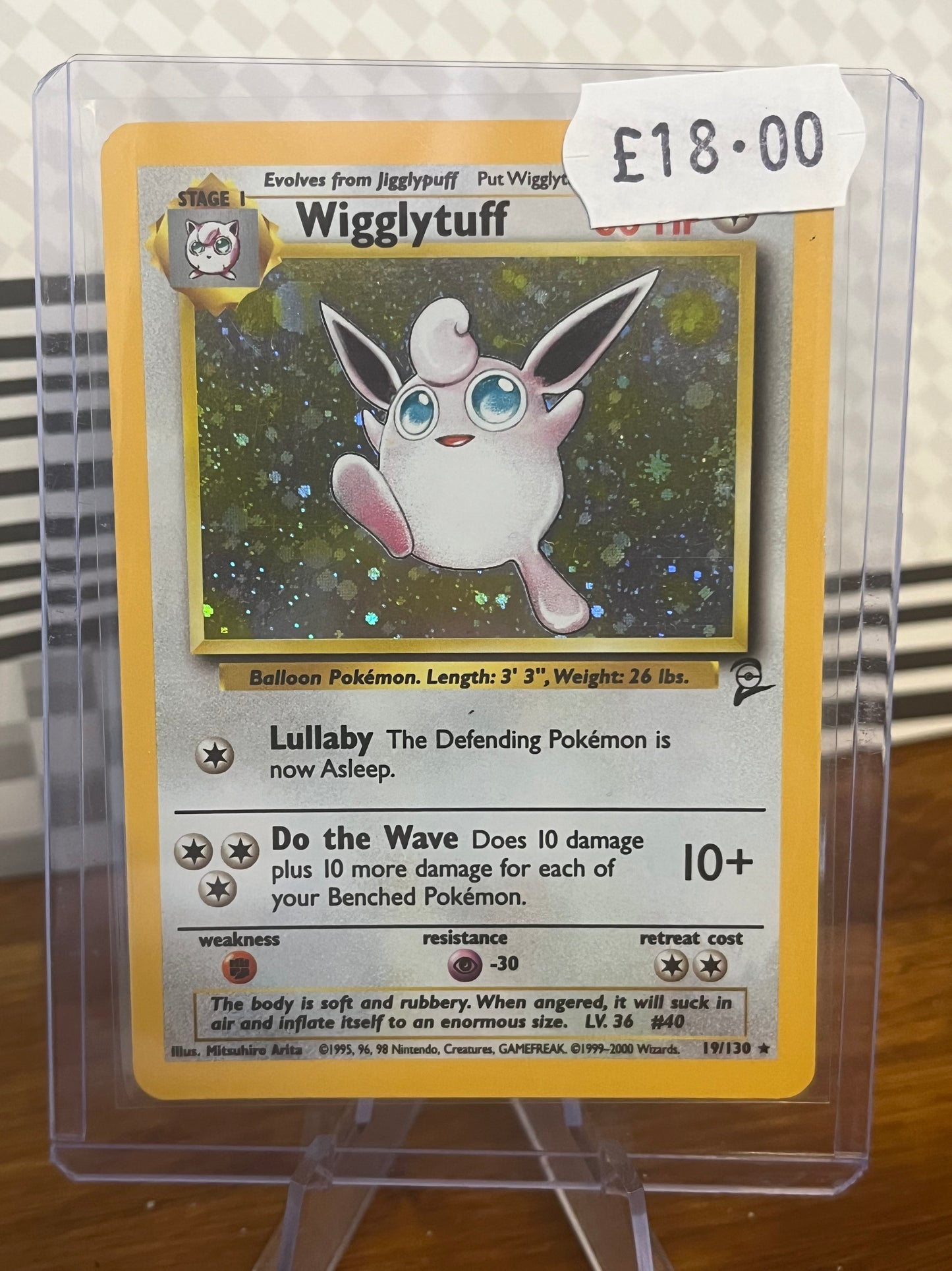 Wigglytuff Holo 19/130 Base Set 2 NM Single Pokémon Card