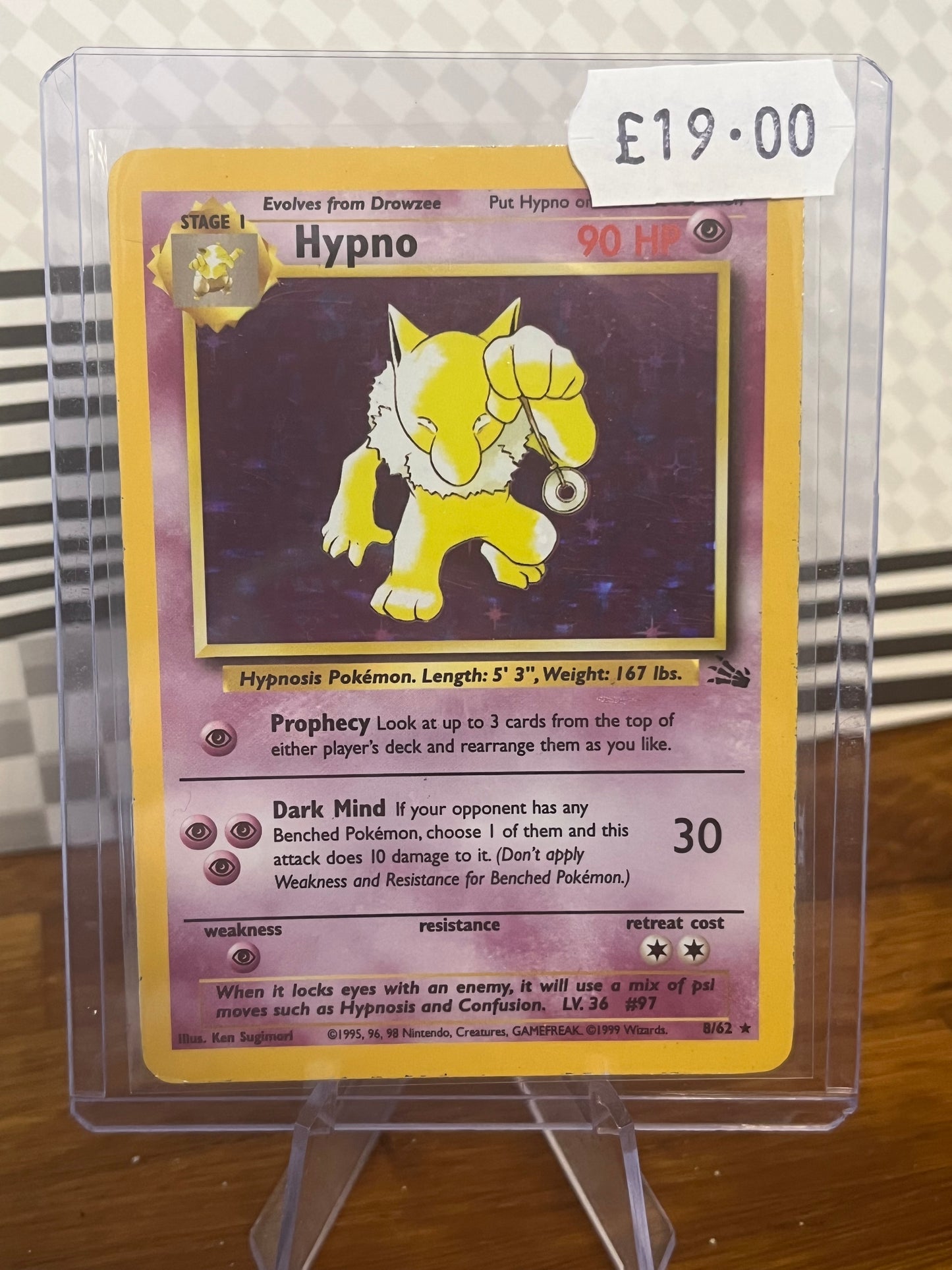 Hypno Holo 8/62 Fossil NM Single Pokémon Card