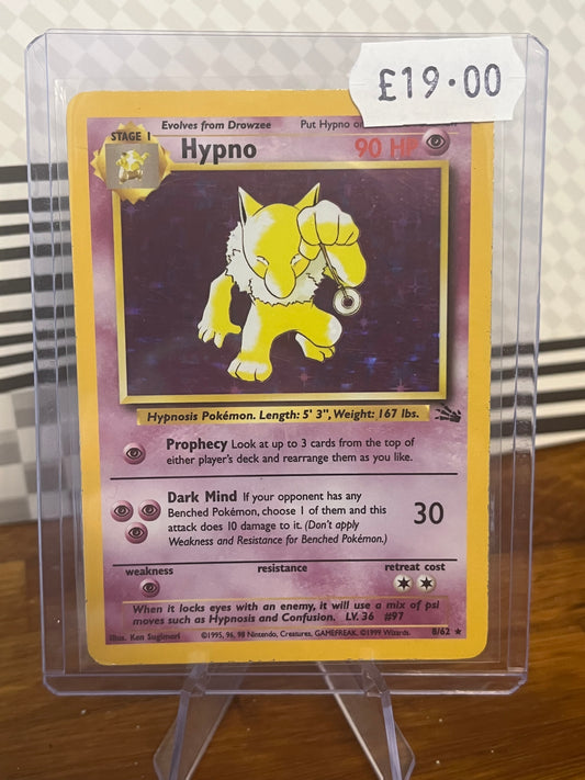 Hypno Holo 8/62 Fossil NM Single Pokémon Card