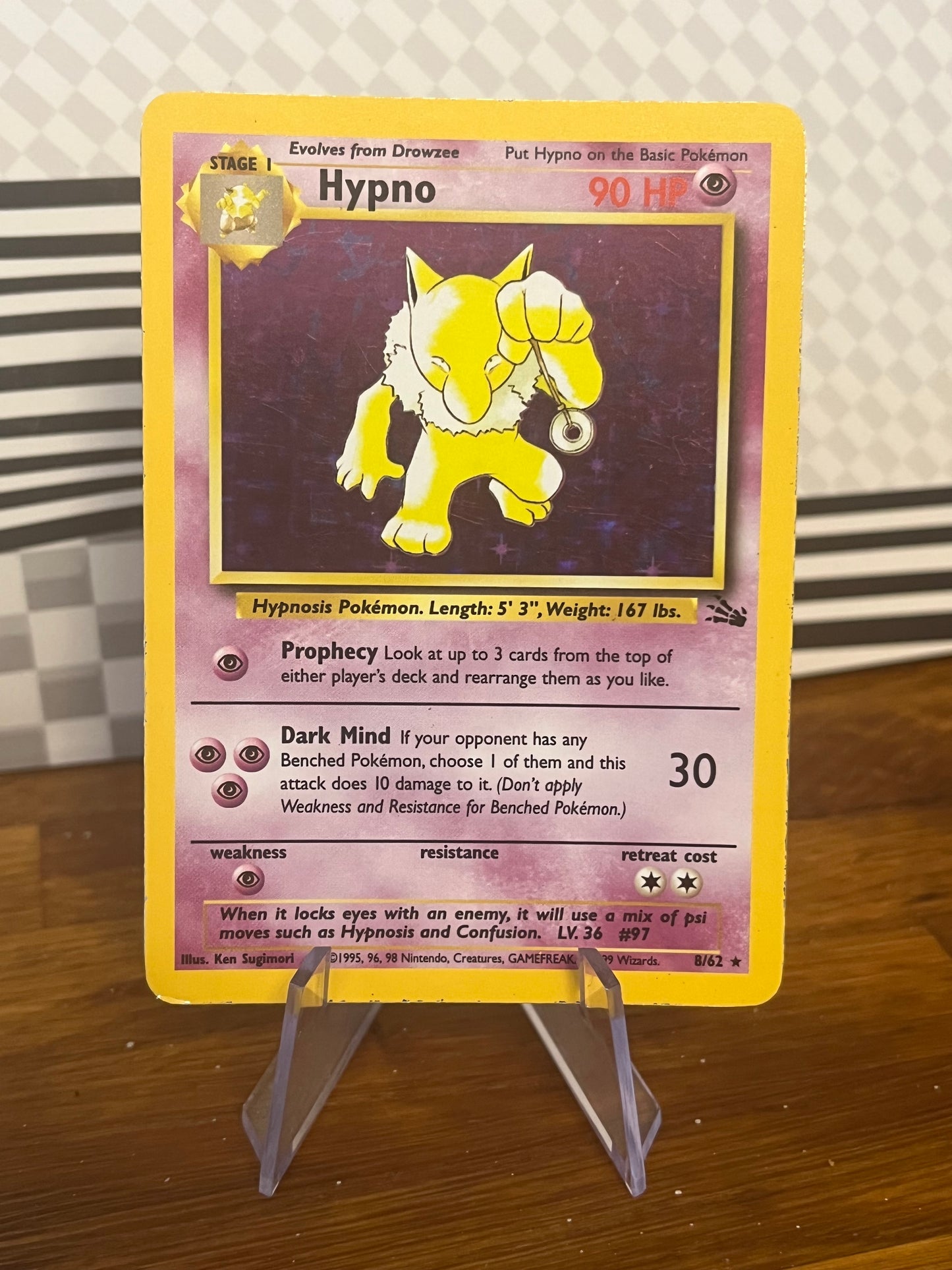 Hypno Holo 8/62 Fossil NM Single Pokémon Card