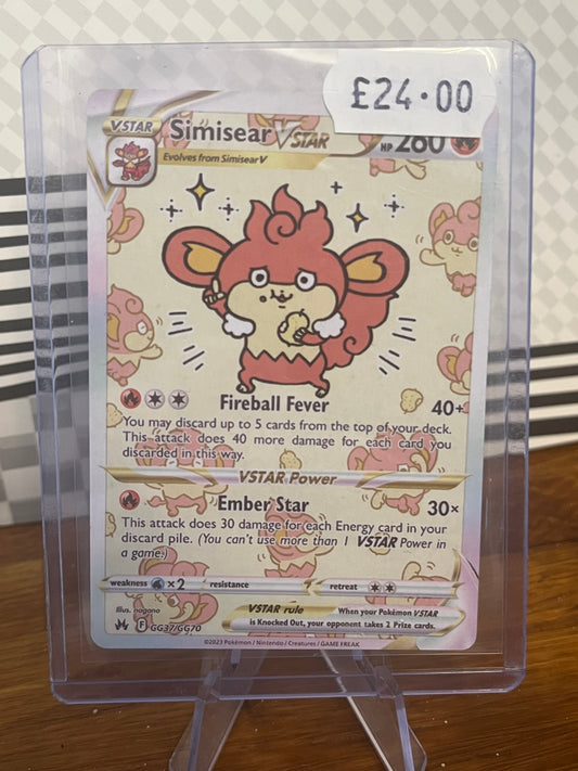 Simisear VStar GG37/GG70 Crown Zenith NM Single Pokémon Card