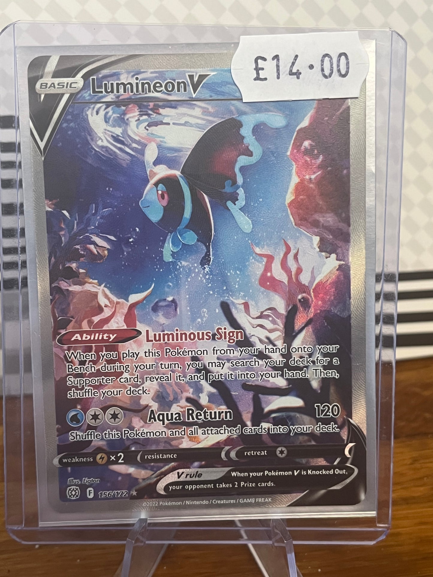 Lumineon V 156/172 Brilliant Stars NM Single Pokémon Card