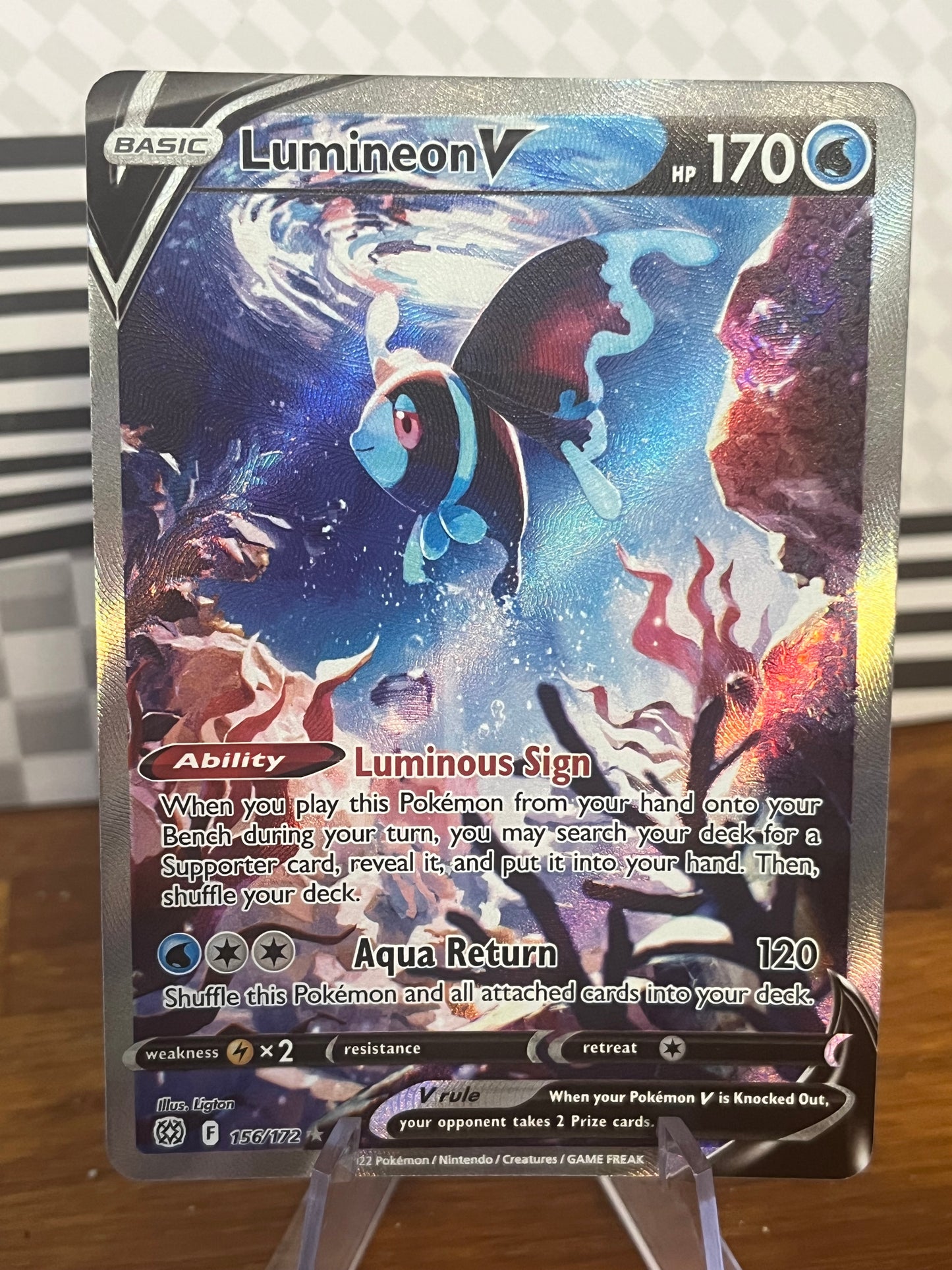 Lumineon V 156/172 Brilliant Stars NM Single Pokémon Card