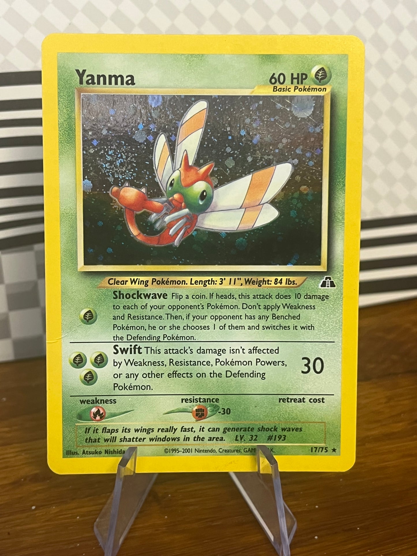 Yanma Holo 17/75 Neo Discovery NM Single Pokémon Card