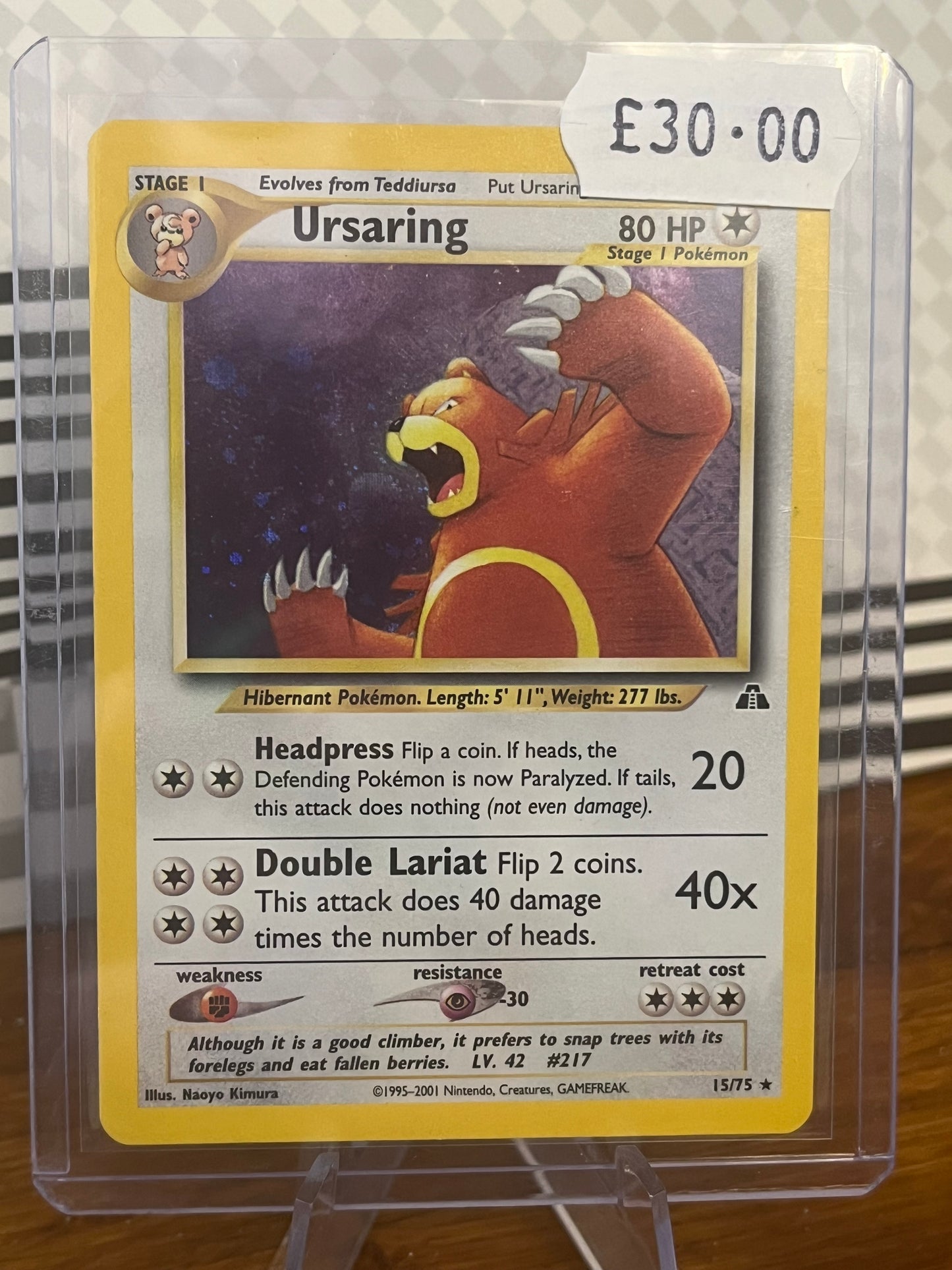 Ursaring Holo 15/75 Neo Discovery NM Single Pokémon Card