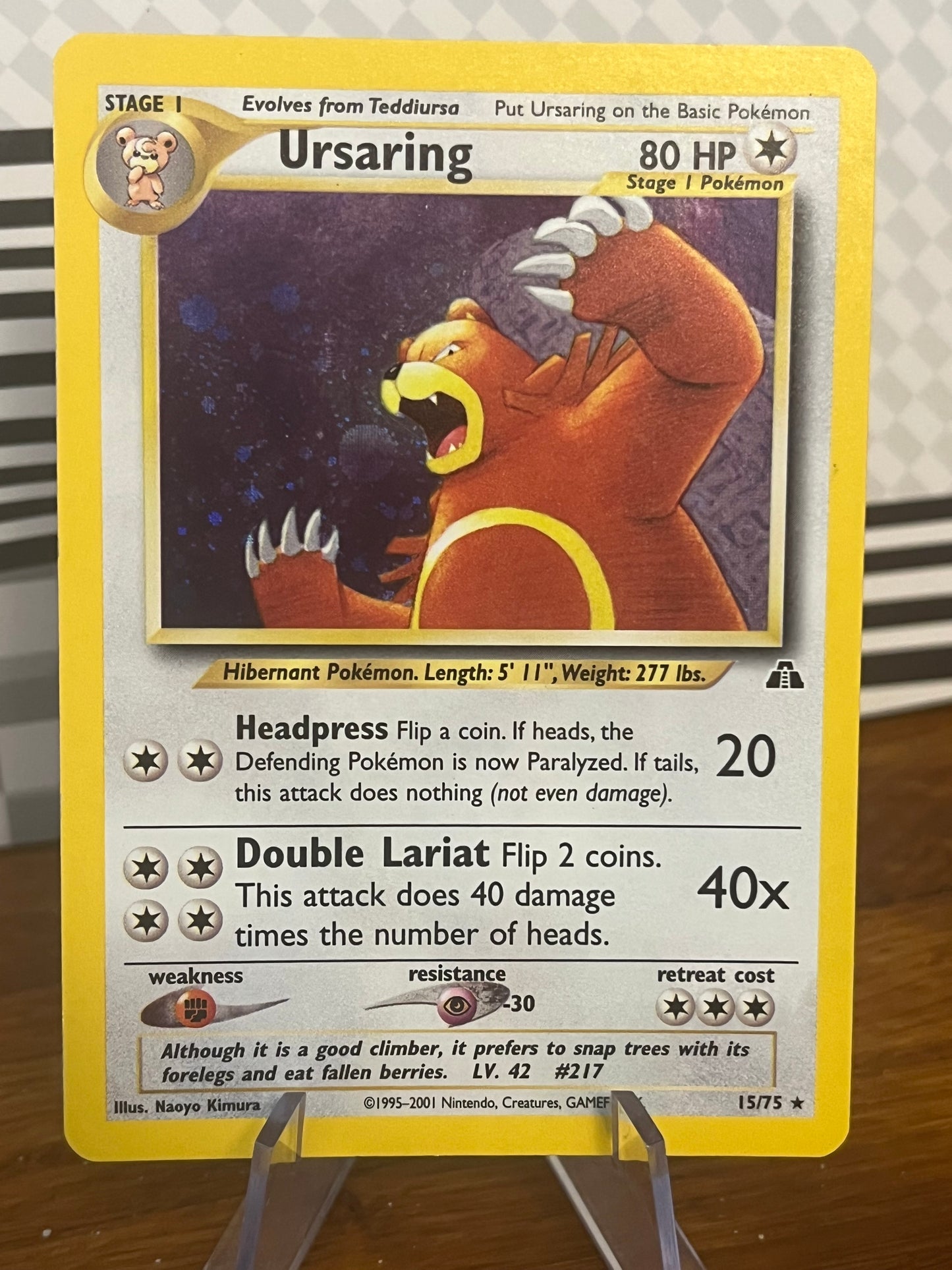 Ursaring Holo 15/75 Neo Discovery NM Single Pokémon Card