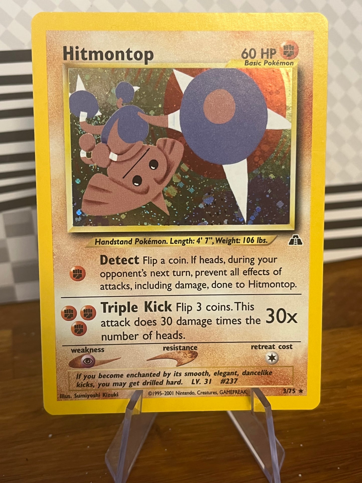 Hitmontop Holo 3/75 Neo Discovery NM Single Pokémon Card