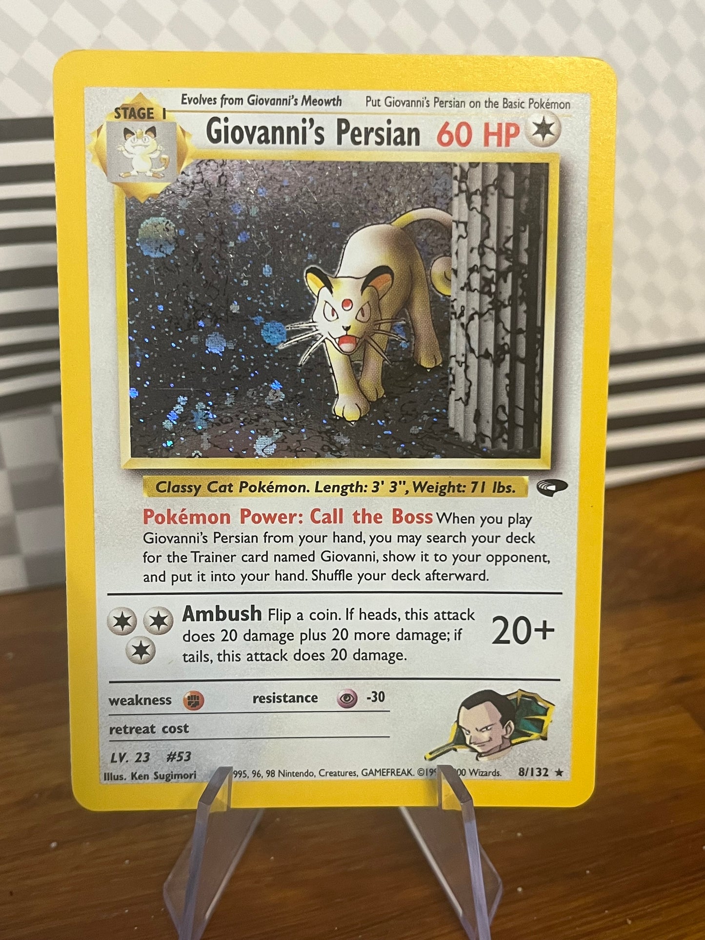Giovanni's Persian Holo 8/132 Gym Heroes NM Single Pokémon Card