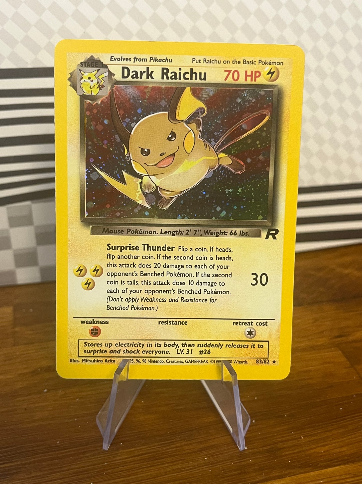 Dark Raichu Holo 83/82 Team Rocket NM Single Pokémon Card
