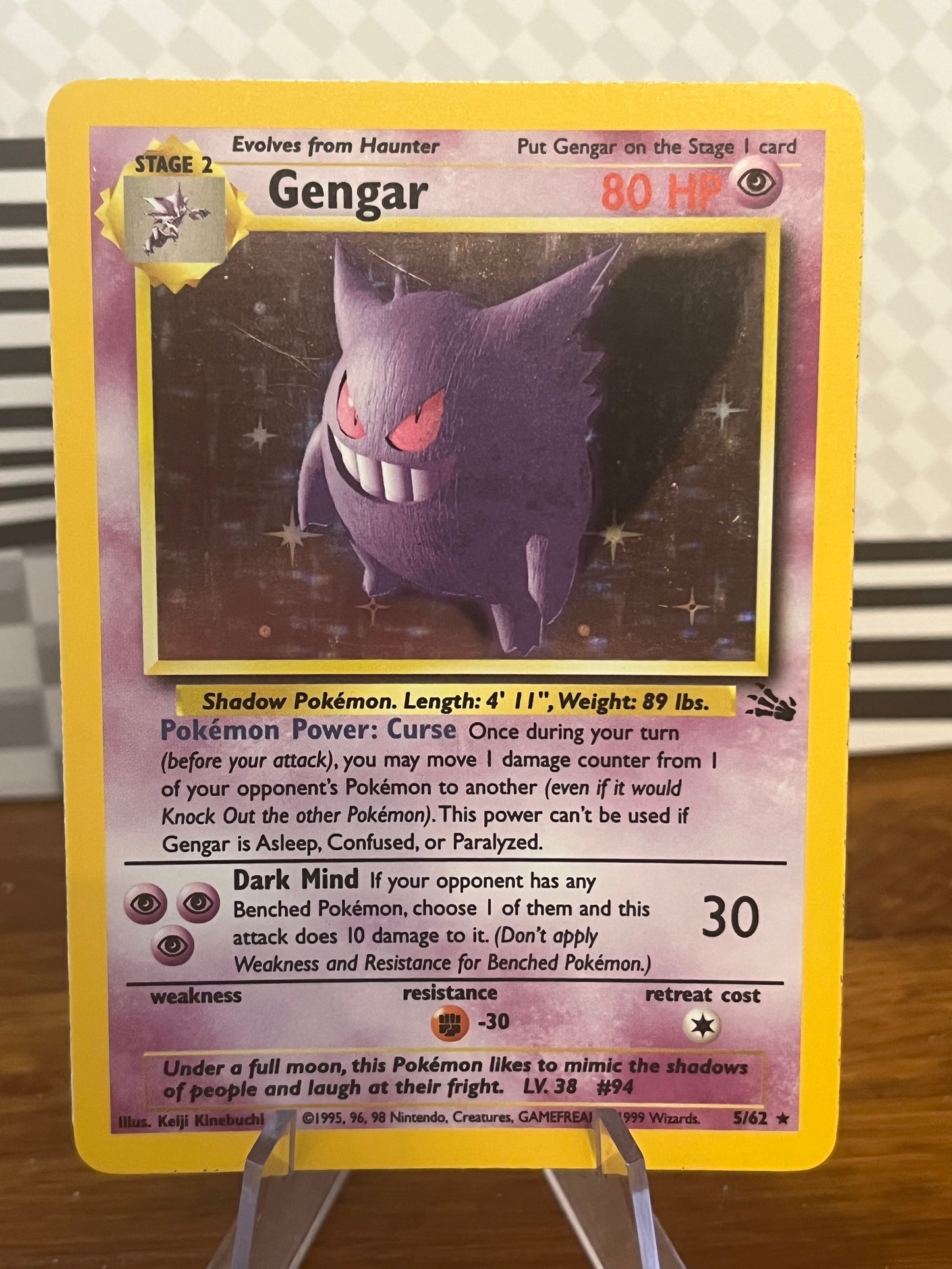 Gengar Holo 5/62 Fossil NM Single Pokémon Card