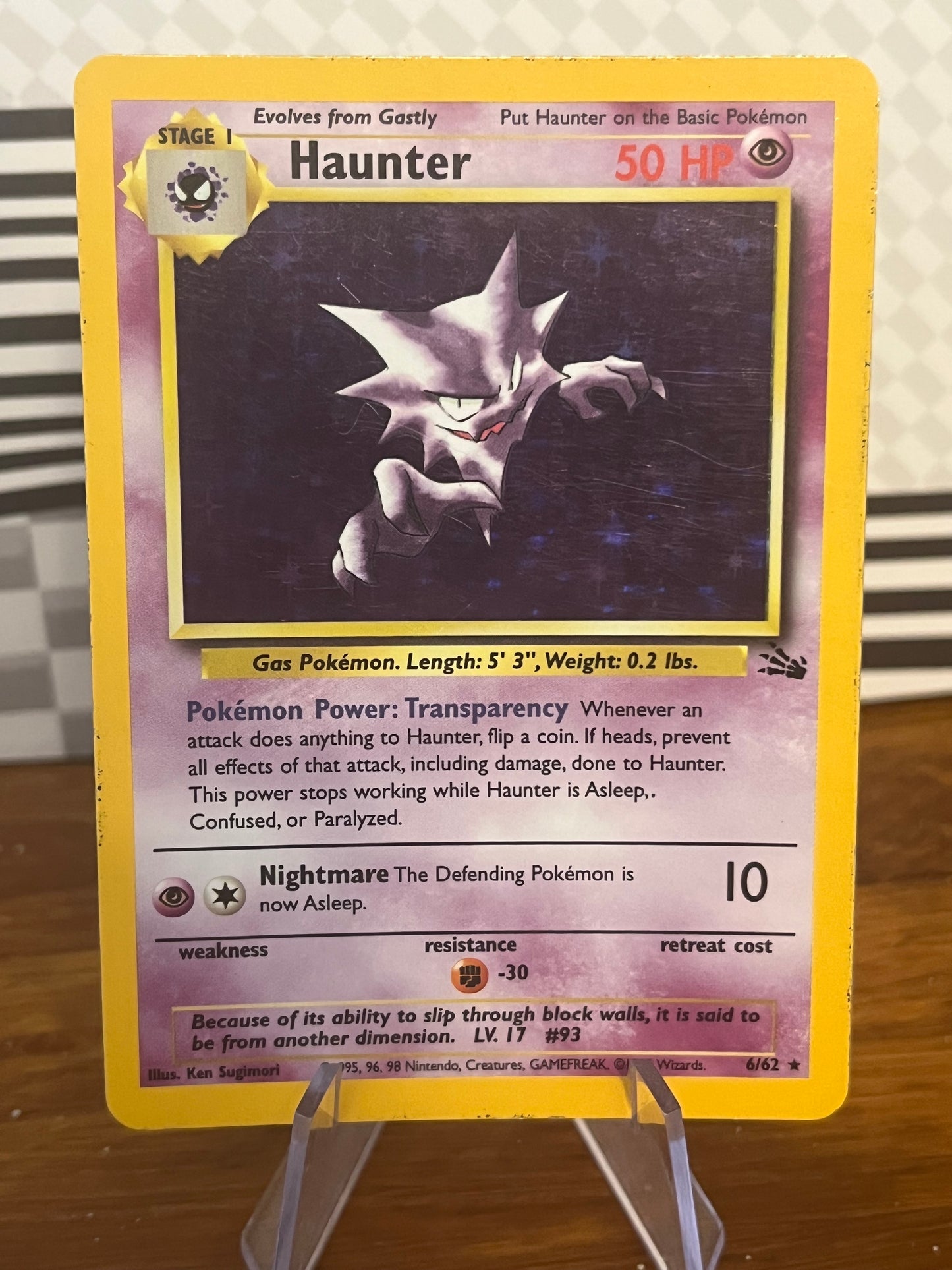 Haunter Holo 6/62 Fossil NM Single Pokémon Card
